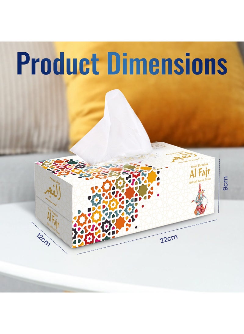 إس إن إتش باكينج علبة مناديل الوجه من الفجر، عبوة من 5 علب، كل علبة تحتوي على 200 منديل × طبقتين، بإجمالي 1000 منديل. - Image 2